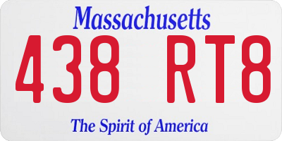 MA license plate 438RT8