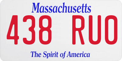 MA license plate 438RU0