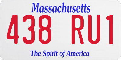 MA license plate 438RU1