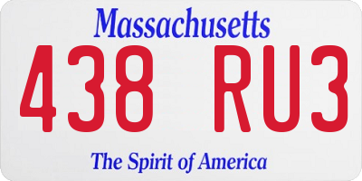 MA license plate 438RU3