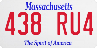 MA license plate 438RU4