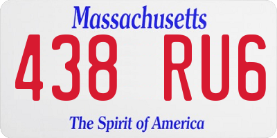 MA license plate 438RU6