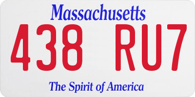 MA license plate 438RU7