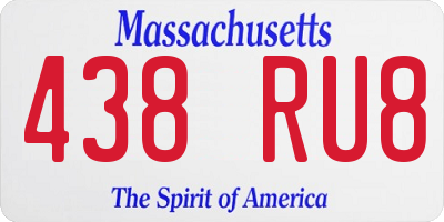 MA license plate 438RU8