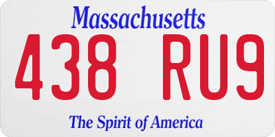 MA license plate 438RU9