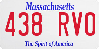MA license plate 438RV0