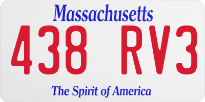 MA license plate 438RV3