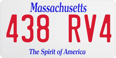 MA license plate 438RV4