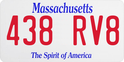 MA license plate 438RV8