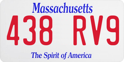MA license plate 438RV9