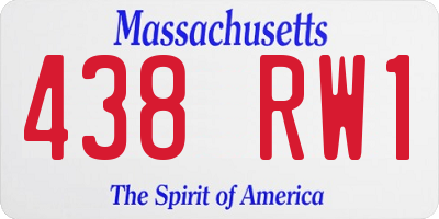 MA license plate 438RW1
