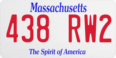 MA license plate 438RW2