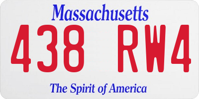 MA license plate 438RW4