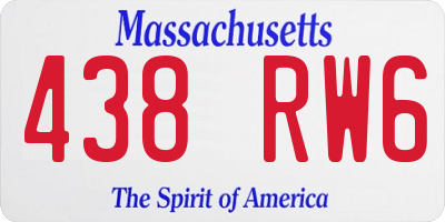 MA license plate 438RW6