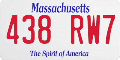 MA license plate 438RW7