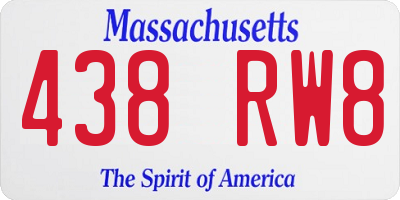 MA license plate 438RW8