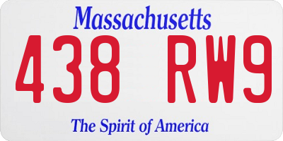 MA license plate 438RW9