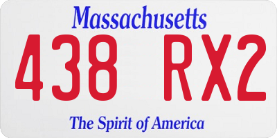 MA license plate 438RX2