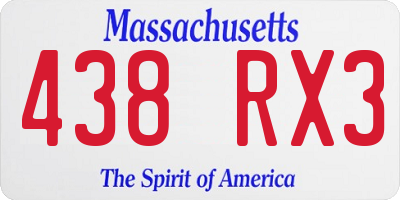 MA license plate 438RX3