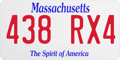 MA license plate 438RX4