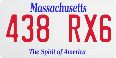 MA license plate 438RX6