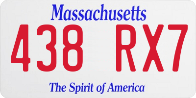 MA license plate 438RX7