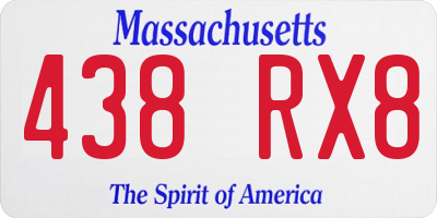 MA license plate 438RX8