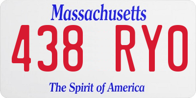 MA license plate 438RY0
