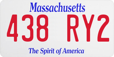 MA license plate 438RY2