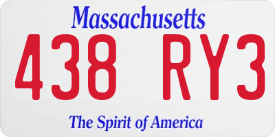 MA license plate 438RY3