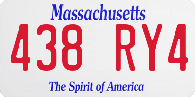 MA license plate 438RY4