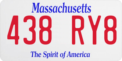 MA license plate 438RY8