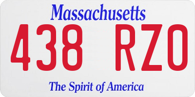 MA license plate 438RZ0