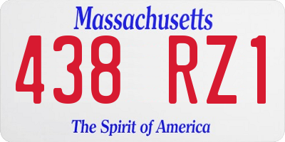 MA license plate 438RZ1