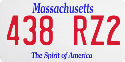 MA license plate 438RZ2