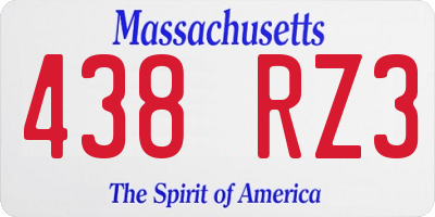 MA license plate 438RZ3