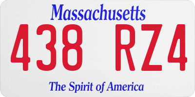 MA license plate 438RZ4
