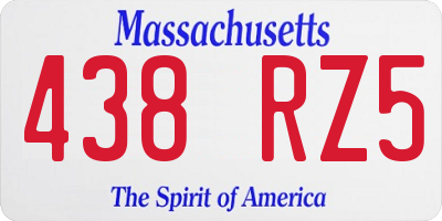 MA license plate 438RZ5