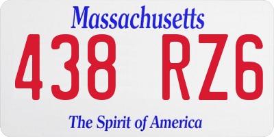 MA license plate 438RZ6