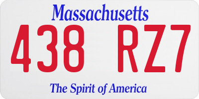 MA license plate 438RZ7