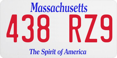 MA license plate 438RZ9