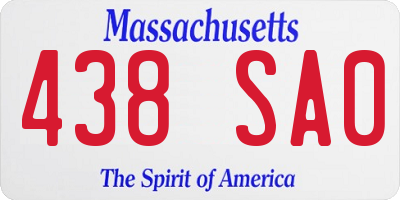 MA license plate 438SA0
