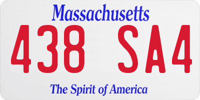 MA license plate 438SA4