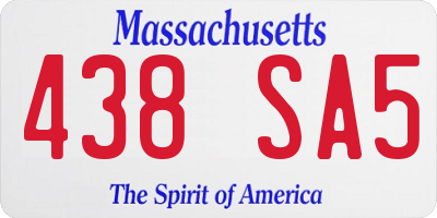 MA license plate 438SA5
