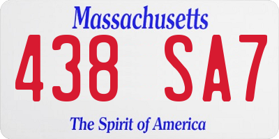 MA license plate 438SA7