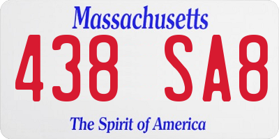 MA license plate 438SA8