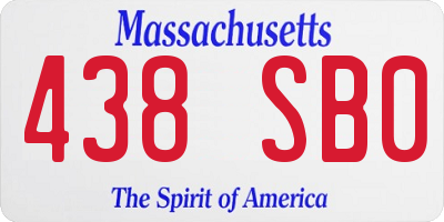 MA license plate 438SB0