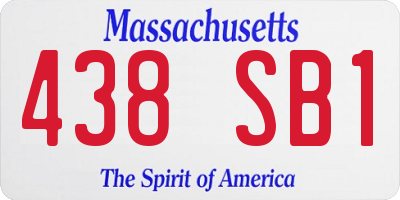 MA license plate 438SB1
