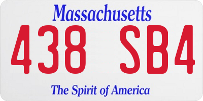MA license plate 438SB4