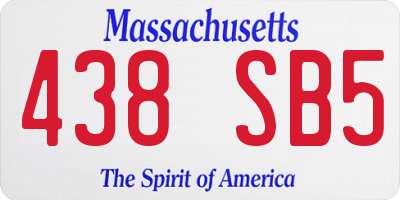MA license plate 438SB5